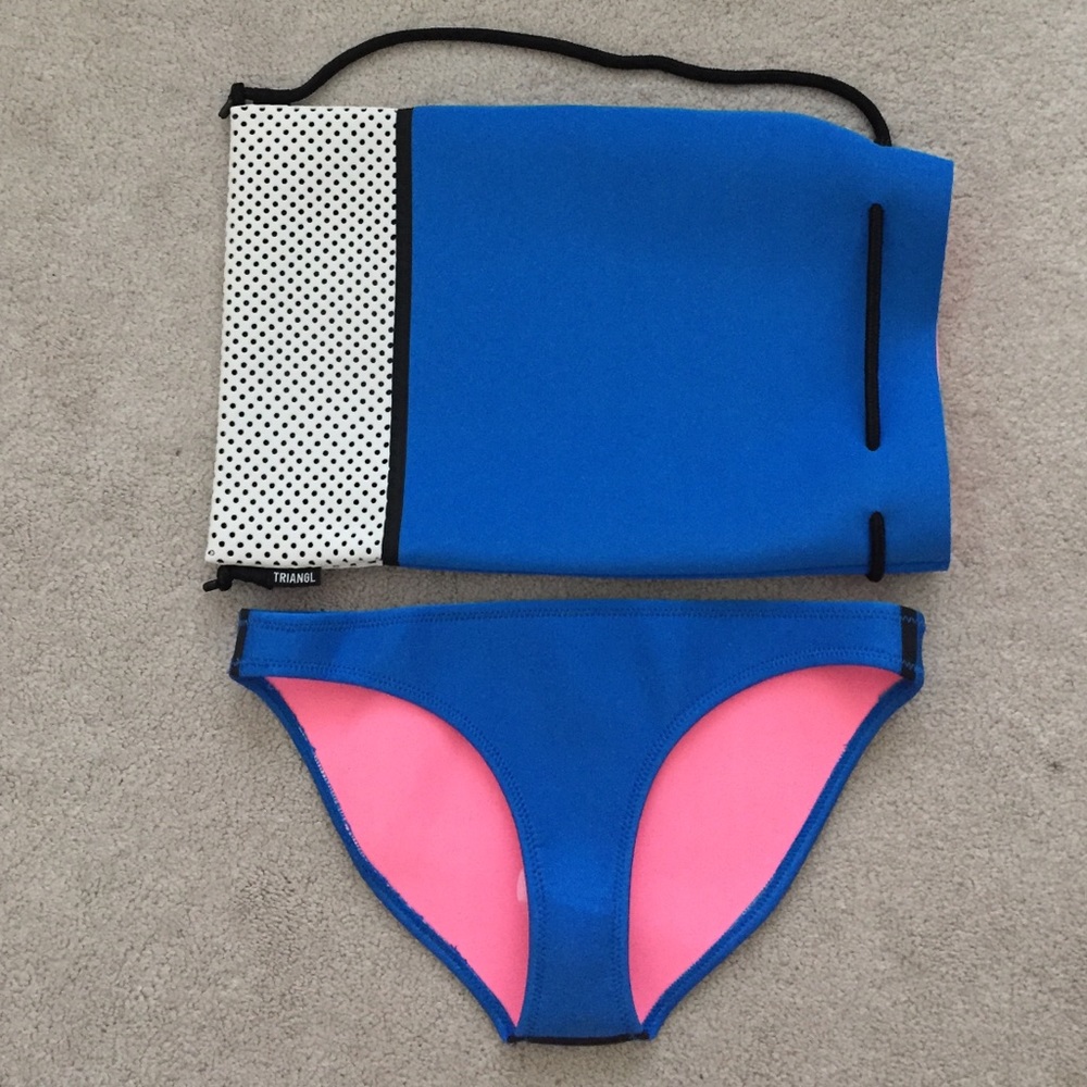 Triangl. Neoprene Bikini Bottom. Blue.